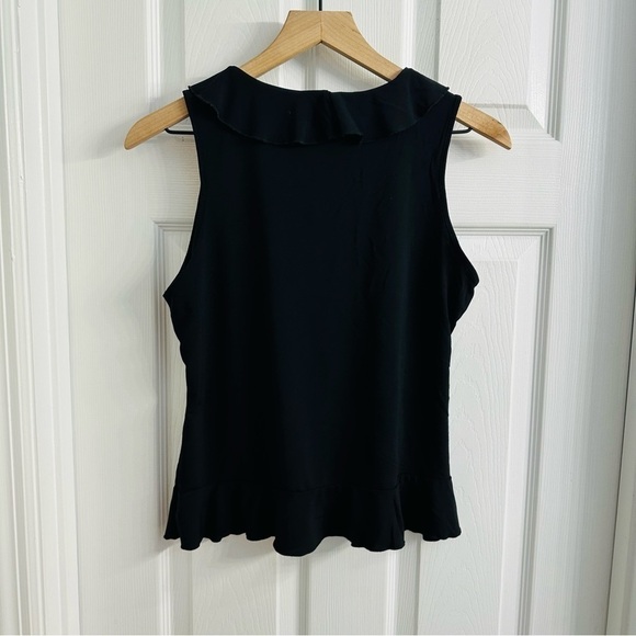 Y2K Vintage Blouse Black Ruffle Front Coquette Dainty Wetern Gothic Medium - Picture 6 of 6